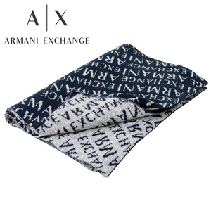 送料無料 2 ARMANI EXCHANGE アルマーニ エクスチェンジ 954650 CC310 00035 ネイビー×グレー マフラー ストール