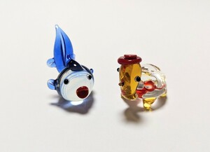 ガラス細工 カメ 金魚 ハンドメイド 亀 ガラス工芸 雑貨