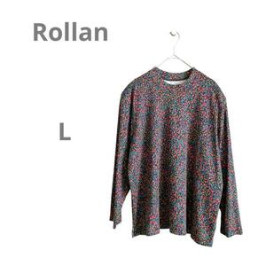 【Rollan】長袖カットソー 新品タグ付き アンゴラ混 日本製 小花柄 L