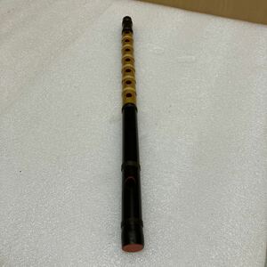 XL9758 竹製 横笛 篠笛 龍笛 能管 雅楽 神楽 笛 和楽器 全長約40.5cm 