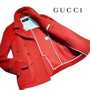 【最高峰の逸品】極上美品◆ GUCCI グッチ ◆ ピーコート ウールジャケット ダブル アウター サイズ M