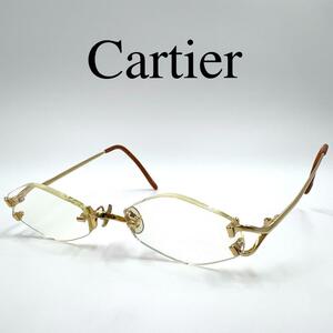 Cartier カルティエ メガネ 眼鏡 度入り リムレス Y2K ヴィンテージ