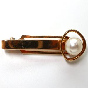 1円〜!!MIKIMOTO(ミキモト)《K14 アコヤ本真珠 ネクタイピン》J 約6.7g jewelry pearl ジュエリー broach ED2/ED2 E12