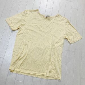 3958☆ BURBERRY バーバリー トップス 半袖Tシャツ 半袖カットソー カジュアル レディース M イエロー ダイヤ柄ステッチ