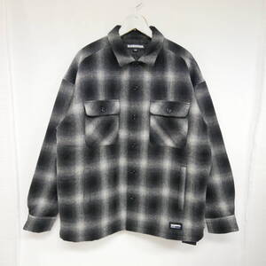 【1円】未使用 NEIGHBORHOOD ネイバーフッド 国内正規 24AW CPO SHIRT LS ウールシャツジャケット 裏キルティング 242TSNH-SHM06 BLACK L