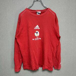 YT1708 【希少】 adidas アディダス 2002 FIFA WORLD CUP KOREA JAPAN 日韓ワールドカップ 記念Tシャツ 160cm 長袖 ロンT