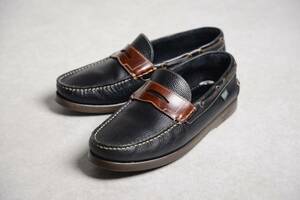 【良品】【size7.5】ビームス別注 パラブーツ バース マリン ブラウン×ダークネイビー Paraboot BARTH MARINE デッキシューズ モカシン