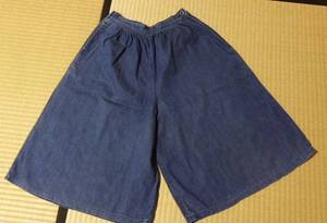 ★USED！女児用または女性用藍染長めキュロット、サイズ160、Ｍサイズ、PIN WHEEL by B.G.inc、綿100％★