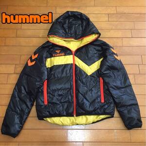 ★【 hummel 】★ リバーシブル ナイロン ダウンジャケット フーディー★サイズL★O195