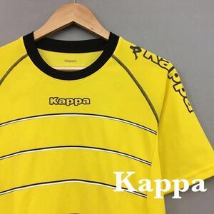 カッパ Kappa ゲームシャツ 半袖 スポーツウェア ドライ ジャージ ロゴプリント 丸首 イエロー ジュニア 160サイズ ♭◇φ