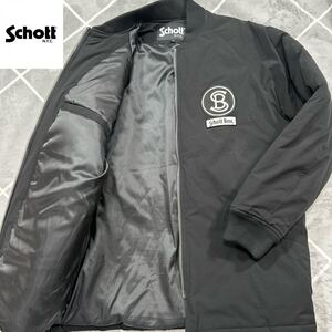 【幻の逸材XL】漂う高級感 極美品 上野商会 SCHOTT ショット フライトジャケット XL 黒 SCHOTTロゴ バックロゴ【最高傑作】紳士の極上品