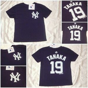 送料込　MLB　NY　Yankees　ニューヨーク　ヤンキース　田中将大　子供用　半袖　Tシャツ　野球　背番号　アメリカ　輸入子供服　130cm