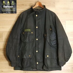 M9S/O9.4-2　90s　イギリス製　Barbour　バブアー　INTERNATIONAL SUIT　インターナショナルスーツ　オイルドジャケット　モーターサイクル