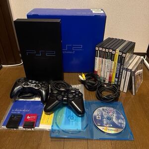 PS2本体 SCPH-15000 ブラック ゲーム機本体 SONY プレステ2 PlayStation2 ゲーム13タイトル 8Gメモリ×2 【動作確認済/一部ジャンク】