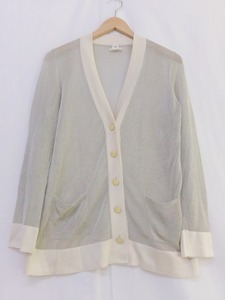 HERNES エルメス Vネックカーディガン 40 ベージュ V-neck cardigan ?衫