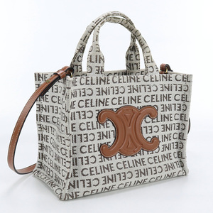 中古良品セリーヌCELINE 2WAYトートバッグ キャンバス ホワイト系　 ランク：A us-2 2WAY ショルダー レディース 返品可能