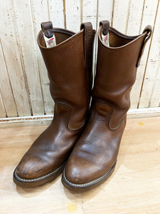 2055★RED WING/レッドウィング 08年 1155 PECOS ペコスブーツ 7.5E(25.5cm) メンズ ブーツ ブラウン系 アメカジ バイク USED ★