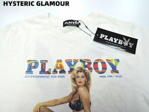 S 新品【HYSTERIC GLAMOUR×PLAYBOY APRIL 1996 COVER pt T-SHIRT No. 12181CT04200 プレイボーイ x ヒステリックグラマー Tシャツ】