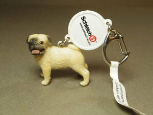 Schleich パグ (牡) PVCフィギュア キーホルダー pug パグ犬 動物