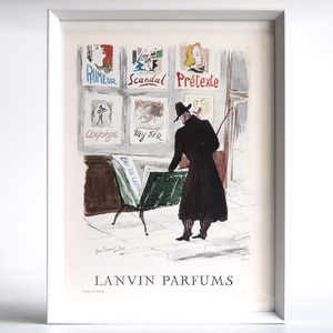 LANVIN ランバン 1954年 香水 Guillaume Gillet イラスト フランス ヴィンテージ 広告 額装品 インテリア フレンチ ポスター 稀少 