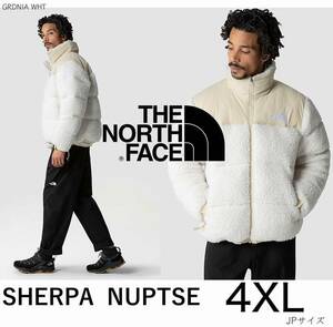 ◆モデル出品◆新品 4XLサイズ ノースフェイス ボアパイル ヌプシ グースダウンジャケット 白 The North Face Retro Sherpa Nuptse Jacket