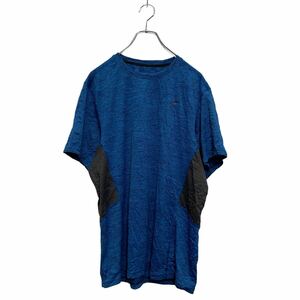 OLD NAVY ACTIVE 半袖 ロゴTシャツ L ブルー ブラック 切替 オールドネイビー スポーツウェア 古着卸 アメリカ仕入 a605-6933