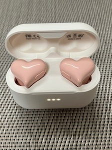 Heart Buds◇ハート型ワイヤレスイヤホン◇ピンク◇Bluetooth◇イヤーピース5サイズ付き