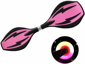 エスボード 子供用 ミニモデル 携帯用ケース付き キッズ 光るタイヤ仕様 スケボー 2輪 子ども用スケートボード ピンク