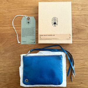 【レア】WTAPS レザーウォレット CREAM カウレザー ブルー 11AW 112DRDT-AC05（ダブルタップス 西山徹 本革 ポーチ WALLET 財布 Descendant