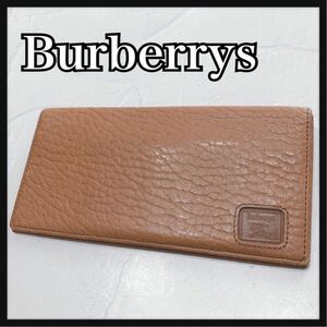 ☆Burberrys☆ バーバリーズ 長財布 財布 札入れ カードケース ウォレット キャメル レザー 本革 シンプル メンズ 男性 送料無料