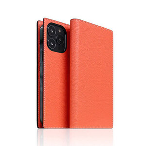 SLG Design Neon Full Grain Leather Diary Case for iPhone 14 Pro Coral 手帳型 SD24323i14PCR /l