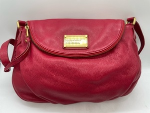 K5248◆ MARC BY MARC JACOBS マークバイマーク ジェイコブス レザー ショルダーバッグ レッド 赤系 ゴールド金具 肩掛け かばん 鞄 