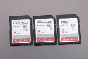 8GB SDHCカード　SanDisk [Ultra PLUS][Ultra] ●3枚セット● 