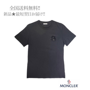 I455(M).. MONCLER モンクレール Tシャツ レディース ビジューロゴ ★ 999 ブラック