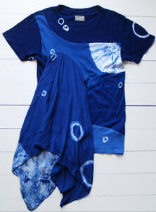 KAPITAL KOUNTRY 藍染 絞り 変形パッチワークTシャツ 2 M キャピタルカントリー カットソー
