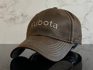 【未使用品】83QE 訳あり★Kubota クボタ キャップ 帽子 CAP ファンにも嬉しいクールなブラウンのコーティング素材！《FREEサイズ》