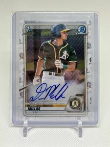 1ST BOWMAN ドリュー・ミラス サイン 直書き 2020 Bowman Baseball MLB DREW MILLAS AUTO