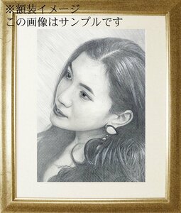 初出品原画額装付　石川吾郎　美貌のジャズシンガー坂井レイラ知美の鉛筆画　スイングする魂レイラ