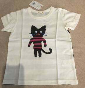 新品 　HusHusH(Kids) 　ボーダーTシャツ　 猫柄　110cm