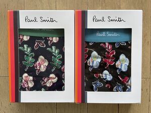 即決！ポールスミス！PAUL SMITH LOWRISE BOXER ローライズボクサー 2枚組 L ボタニカル ブラック&ネイビー