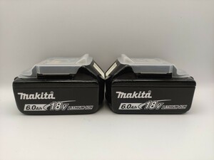 純正 動作品 2個 マキタ Makita リチウムイオン バッテリー BL1860B 6.0Ah 18v BL1860 雪マーク 雪印 インパクトドライバー 97 検索) 美品