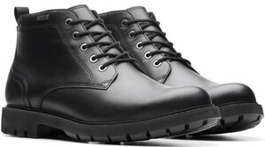 送料無料 Clarks 28.5cm GTX ブーツ ゴアテックス レースアップ ビジネス 防水 スニーカー ブラック プレーン レザー スーツ JJJ187