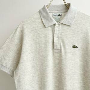 希少《 France / Size 4 》90s 美品【 LACOSTE フレラコ グレー 鹿の子 ビンテージ ポロシャツ フランス製 】