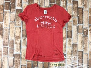 Abercrombie&Fitch アバクロンビーアンドフィッチ レディース ナンバーワッペン ロゴプリント 半袖Tシャツ L オレンジ系