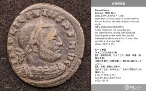 【令和コイン】リキニウス(308-324) 古代ローマ帝国 ビロン・フォリス貨【詳細説明カード付！】[G005]