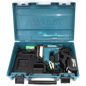 1円 ▼良品 makita マキタ 充電式ピンタッカー PT353DZK ブルー 電動工具 バッテリ社外品 ケース違い▼E.Css.s1-10