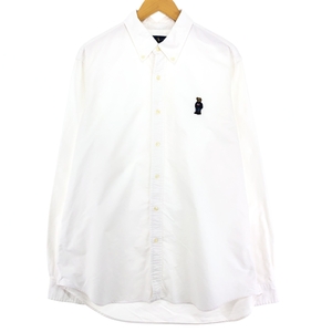 古着 ラルフローレン Ralph Lauren RALPH LAUREN CLASSIC FIT ポロベア 長袖 ボタンダウンシャツ メンズXL /eaa447947