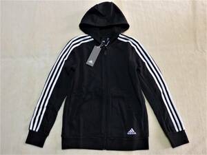 未使用アディダス adidas　ジップパーカー　スウェット　160㎝　BLACK　定価4,990円＋税　①