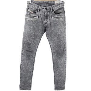 ■DIESEL ディーゼル SLEENKER-ZIP SLIM-SKINNY 0842J / メンズ / グレー ウォッシュ加工 ストレッチ スリムスキニー デニムパンツ W28 L30