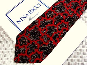 ♪29031C♪良品【刺繍 ペイズリー 柄】ニナリッチ【NINA RICCI】ネクタイ